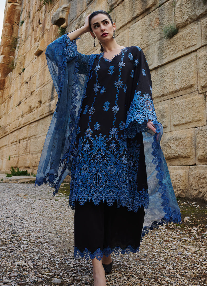 Image | Lawnkari 25 | Hala XS Black Cotton Lawn