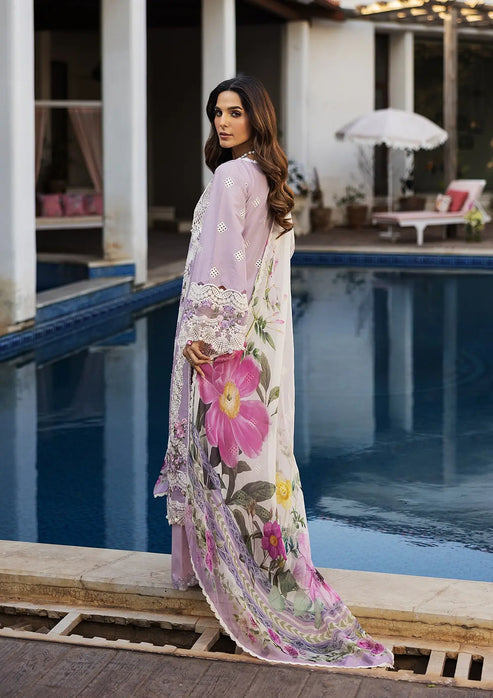 Kahf Premium | Luxury Lawn 25 | KLR-11 Bloom S Lilac Lawn
