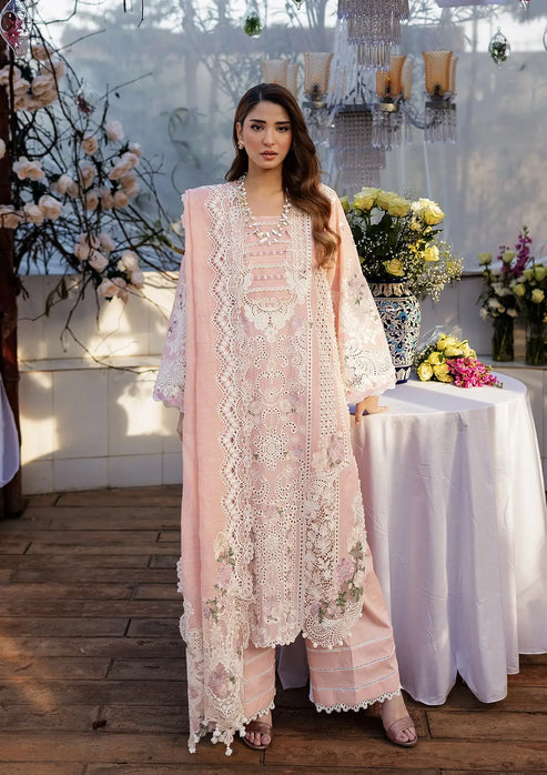 Kahf Premium | Luxury Lawn 25 | KLR-2A Olivia XS Pink Lawn