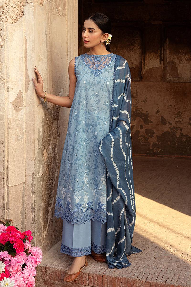 Cross Stitch | Premium Lawn 24 | BLUE SAND - Pakistani Designer Dress - by Cross Stitch | Type: Formal - 100% Original at Saira Sultan