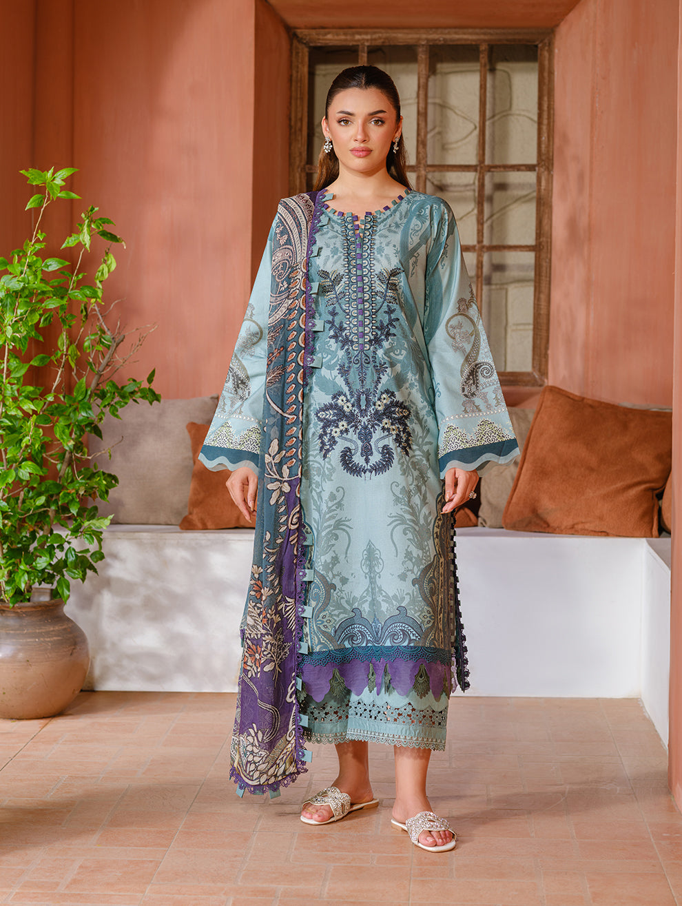 Jade | Cambric 25 | URBANE EMBROIDERED CAMBRIC 25 PG - Pakistani Designer Dress - by Jade - Type : Ladies Clothes - 100% Original at Saira Sultan