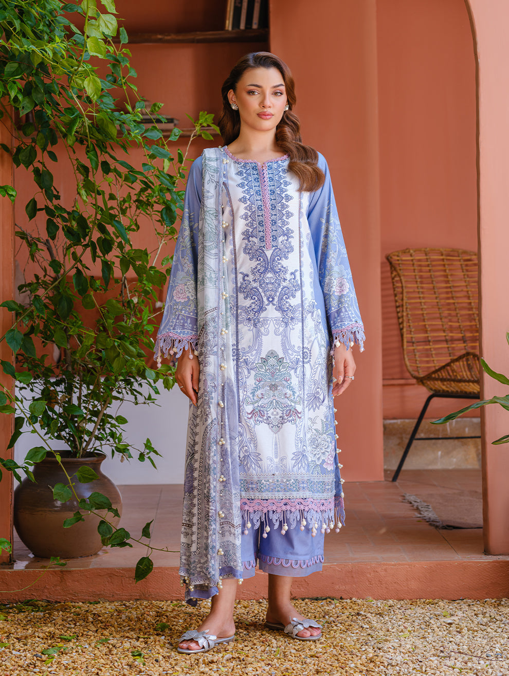 Jade | Cambric 25 | URBANE EMBROIDERED CAMBRIC 25 LB - Pakistani Designer Dress - by Jade - Type : Ladies Clothes - 100% Original at Saira Sultan