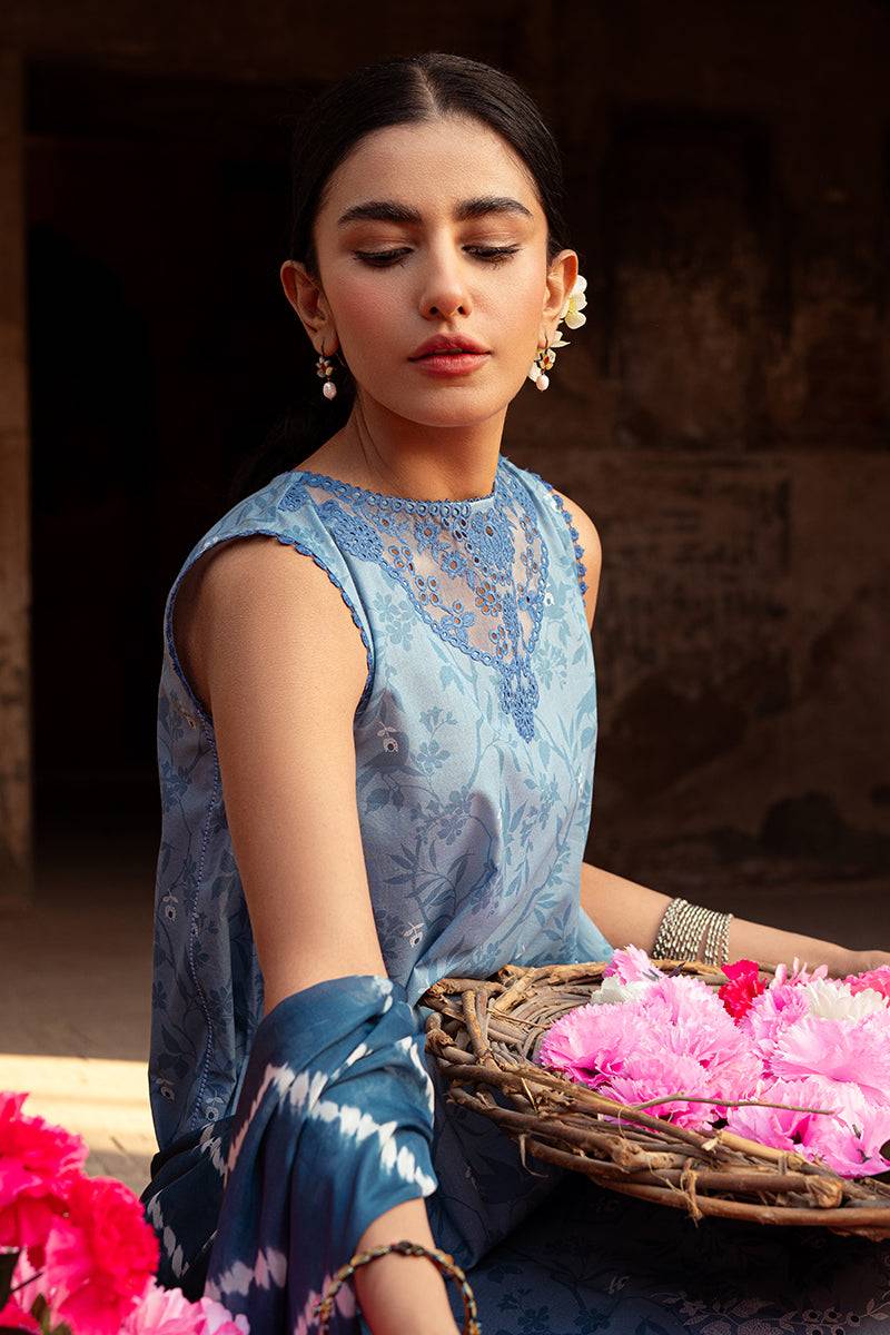Cross Stitch | Premium Lawn 24 | BLUE SAND - Pakistani Designer Dress - by Cross Stitch | Type: Formal - 100% Original at Saira Sultan