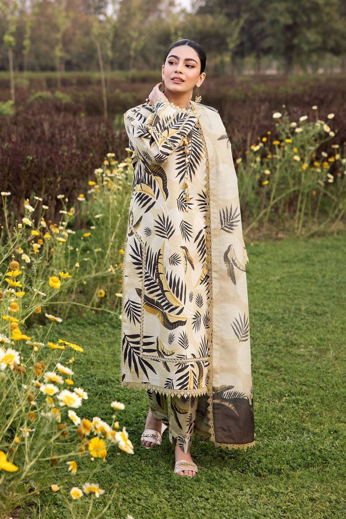 Alizeh | Sheen Lawn Prints 24 | DAFFODIL - Pakistani Designer Dress - by Alizeh | Type: Casuals - 100% Original at Saira Sultan
