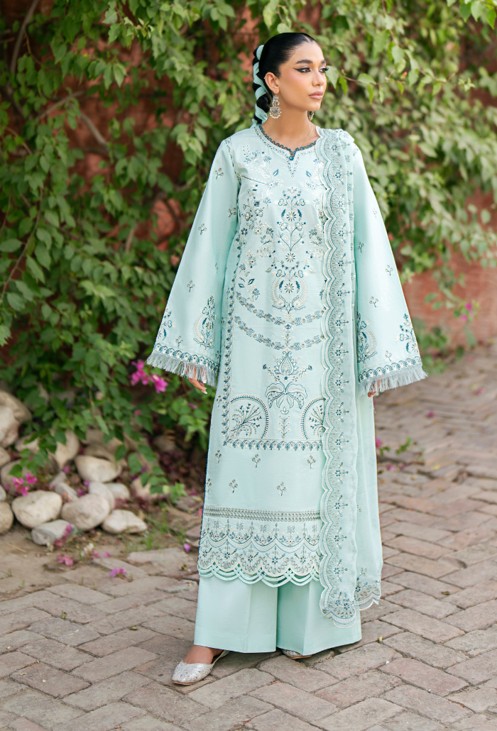 Humdum | Selin Lawn 25 | Selin - D06 XS Ice Blue Lawn