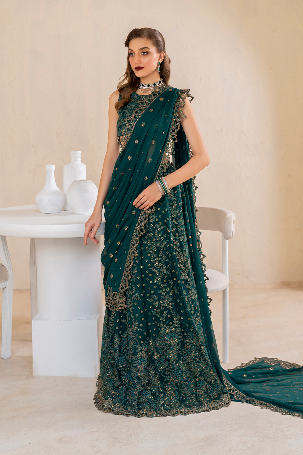 Iznik | Chinnon Chiffon | CC-47 Embroidered Chiffon - Pakistani Designer Dress - by Iznik | Type: Formal - 100% Original at Saira Sultan