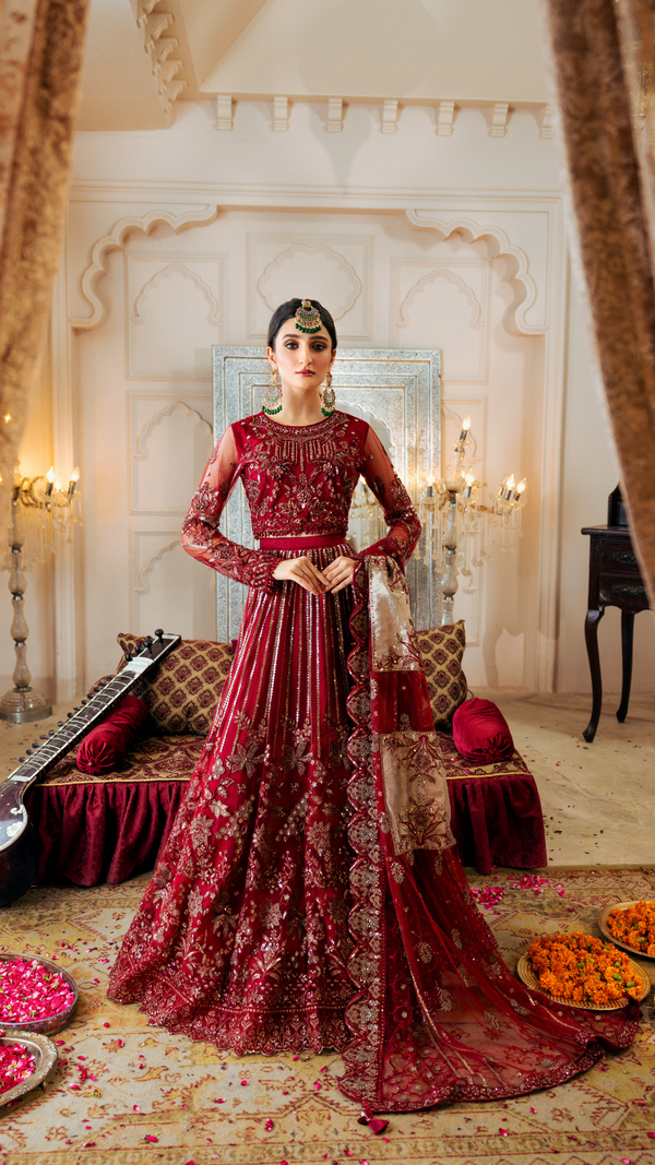 Zebtan | Zircon Wedding Formals | ANARKALI ZQ-09 XS Magenta Net