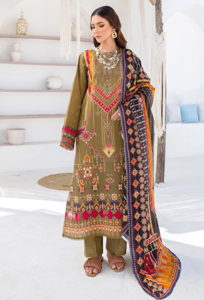 Humdum | Saira Bano Lawn 24 | D06 - Pakistani Designer Dress - by HumDum | Type: Casuals - 100% Original at Saira Sultan