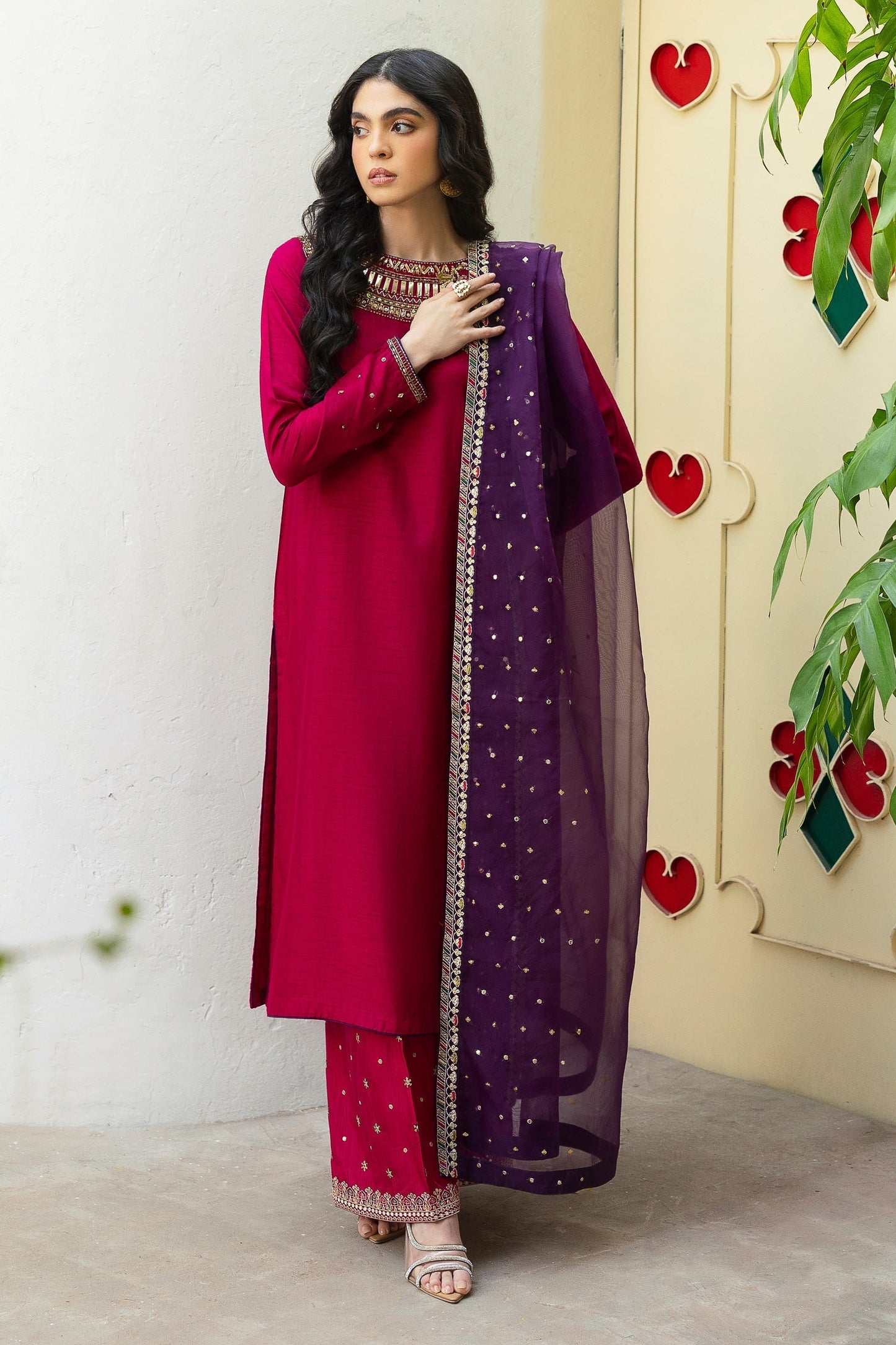 Naqshi | Rijaas Luxury Pret 24 | RAIMA XS Hot Pink Indian Raw Silk