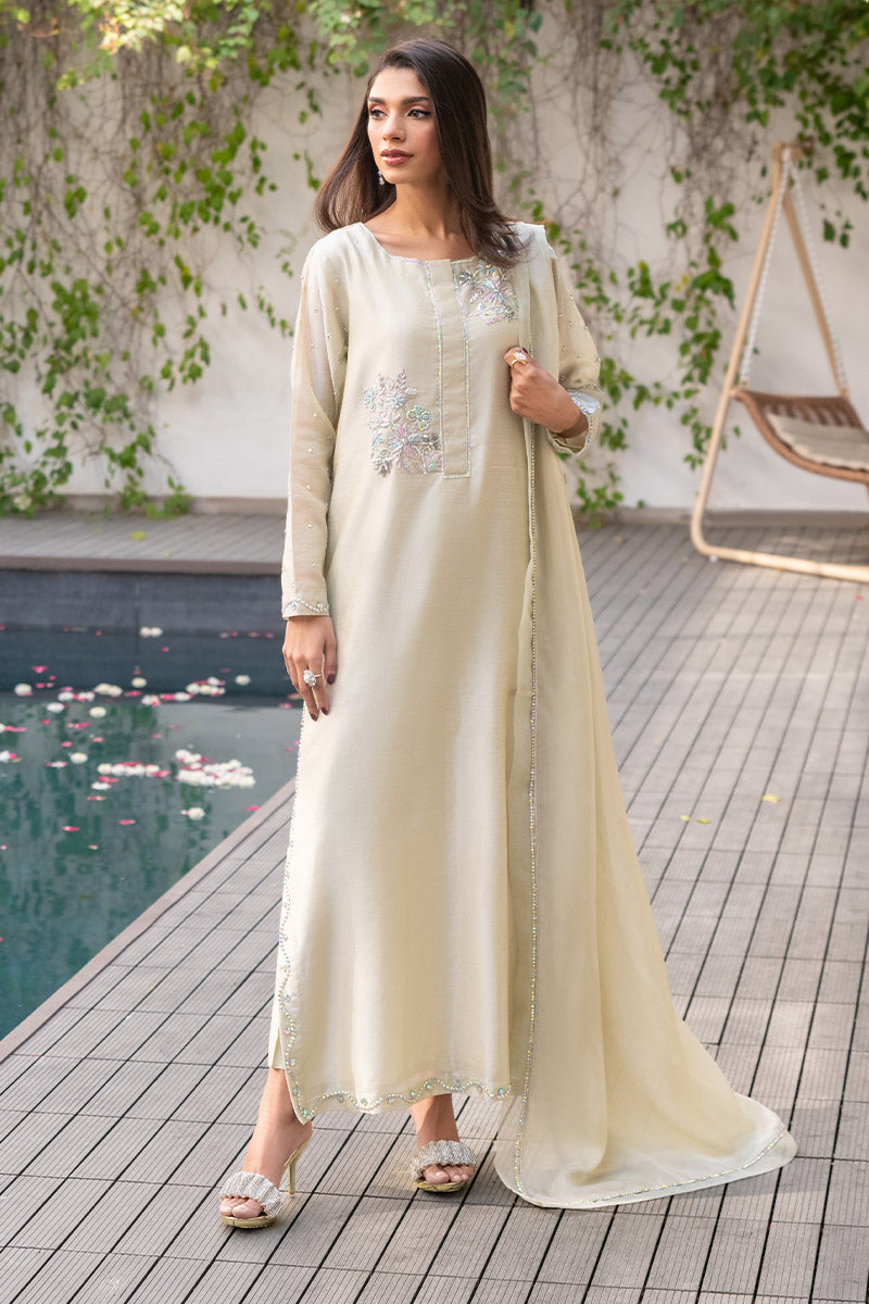 Chic Ophicial | Celenia Pret | Lime Yellow XL Ivory Zari Khadi
