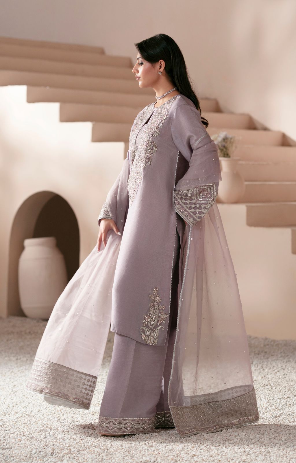 Ajr Couture | Symphony Luxe Festive 25 | Celestia M Light Lavender Korean Raw Silk