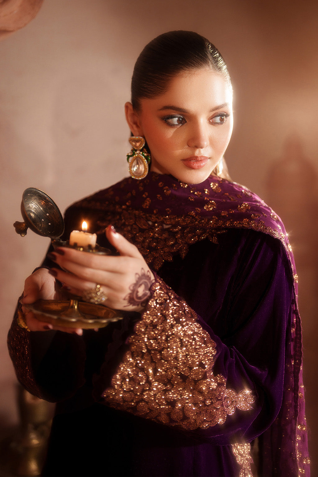 Iznik | Velvet 25 | IV-57 Embroidered Velvet by Iznik - Designer Dress - Type : Ladies Clothes - Available at Saira Sultan - 100% Original