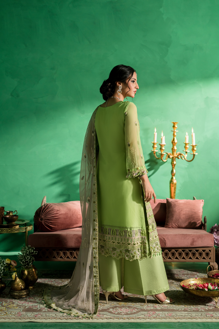 Zebtan | Farmaish Formals | FC-05 S Aqua Green Chiffon