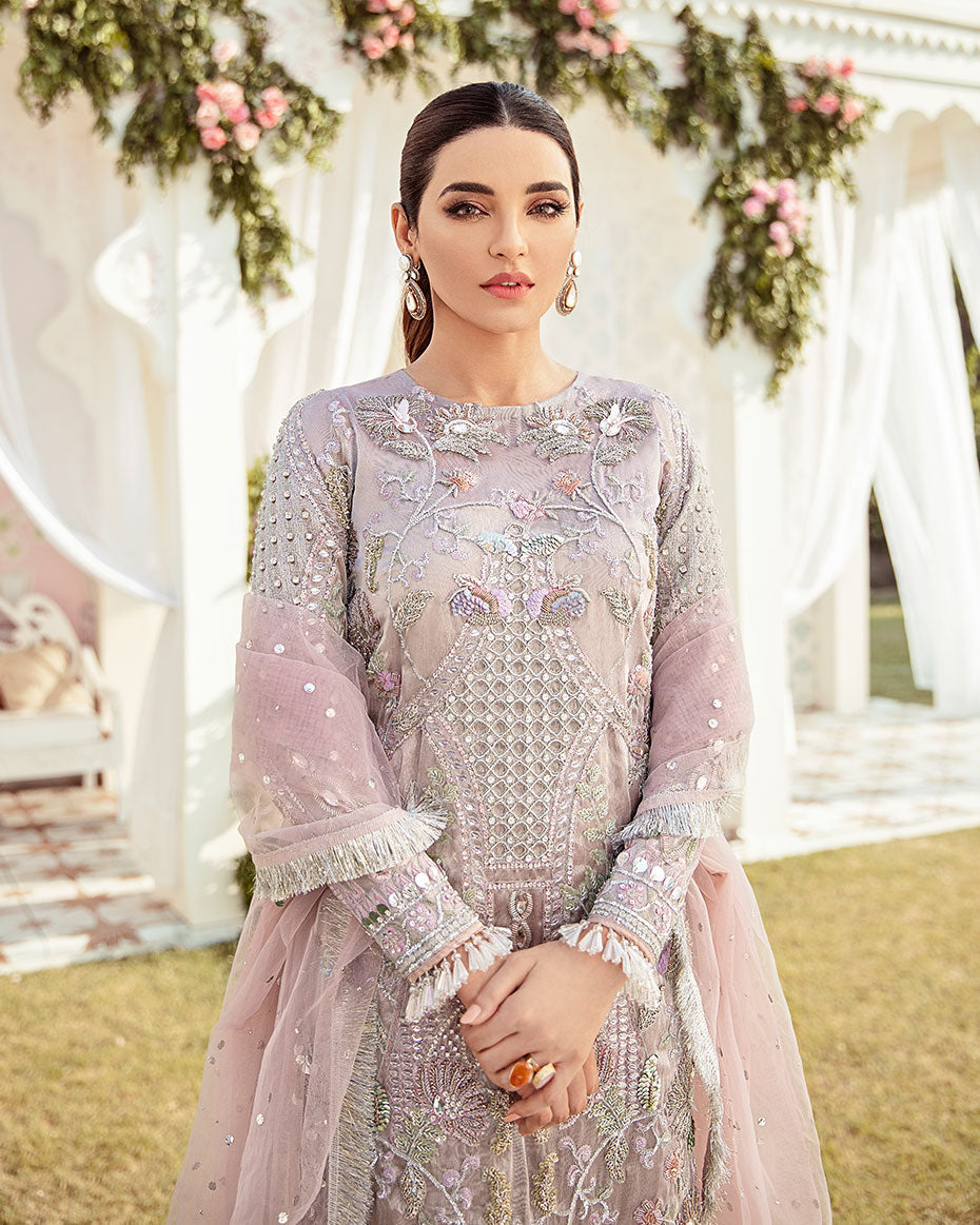 Gulaal | Wedding Formals | CLAIR EMBROIDERED NET 3-PIECE SUIT WS-05 - Pakistani Designer Dress - by Gulaal | Type: Bridal - 100% Original at Saira Sultan