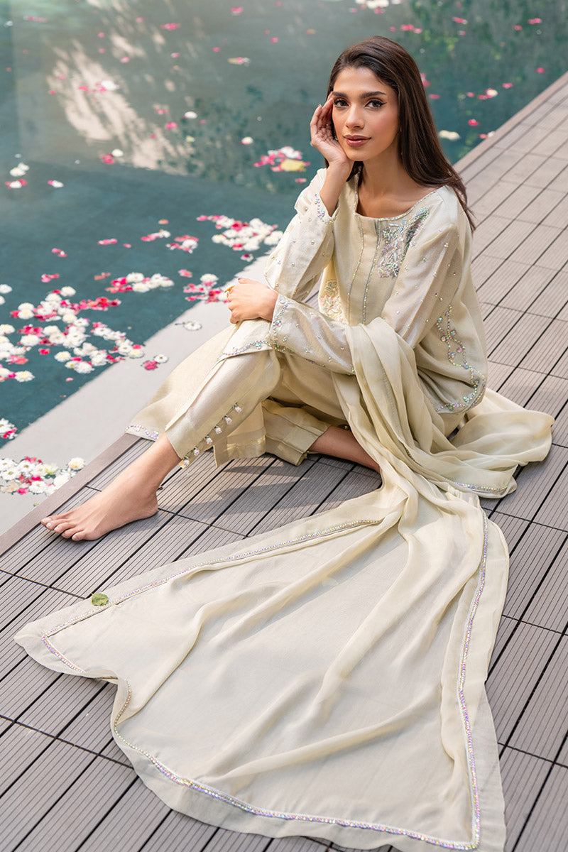 Chic Ophicial | Celenia Pret | Lime Yellow L Ivory Zari Khadi