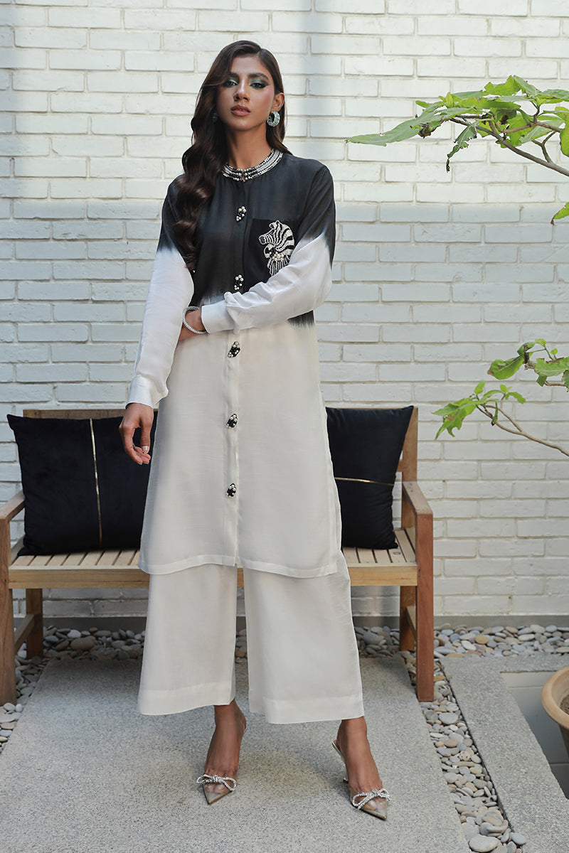 Wardha Saleem | Luxury Pret Traditional Wear | NORA M Black Cotton Silk