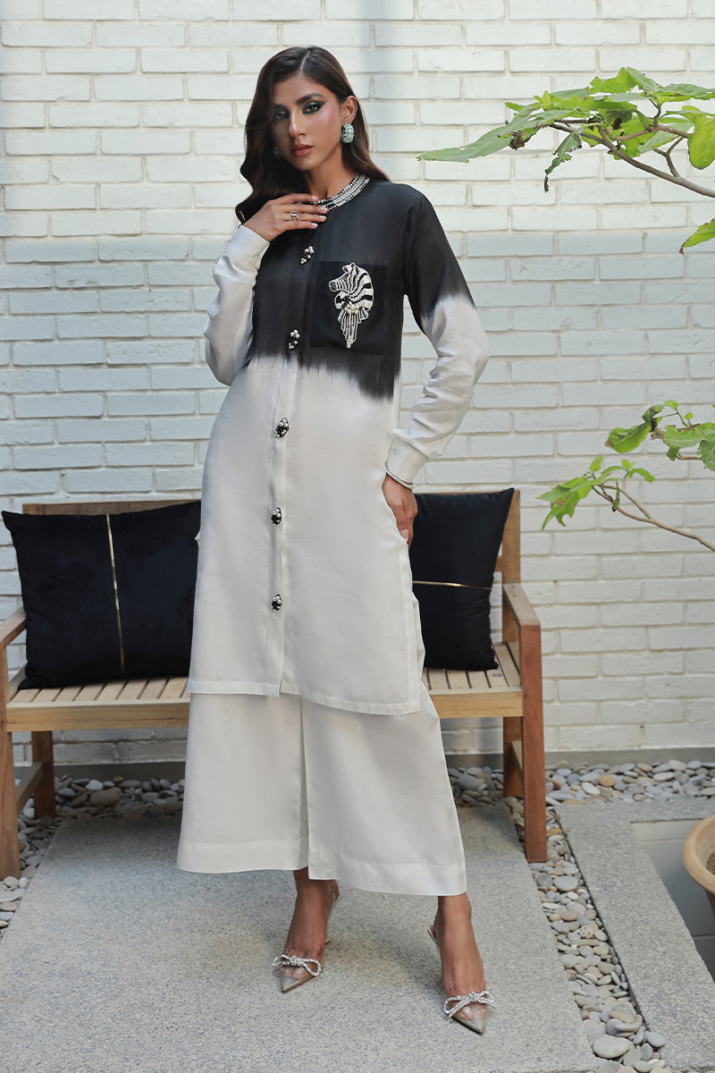 Wardha Saleem | Luxury Pret Traditional Wear | NORA XS Black Cotton Silk