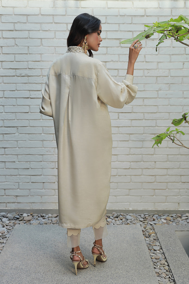 Wardha Saleem | Luxury Pret Traditional Wear | MIA S Off White Korean Raw Silk