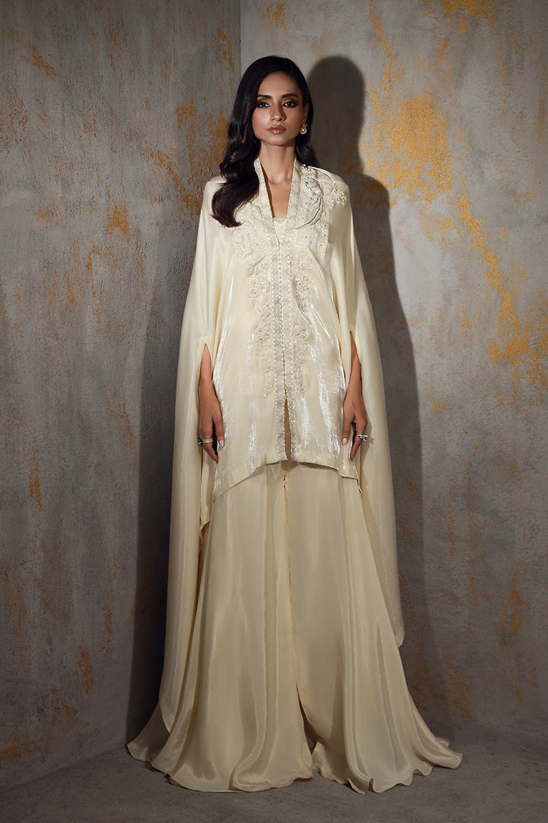 Wardha Saleem | Luxury Pret Fusion Wear | XARA XS Ivory Lava Silk