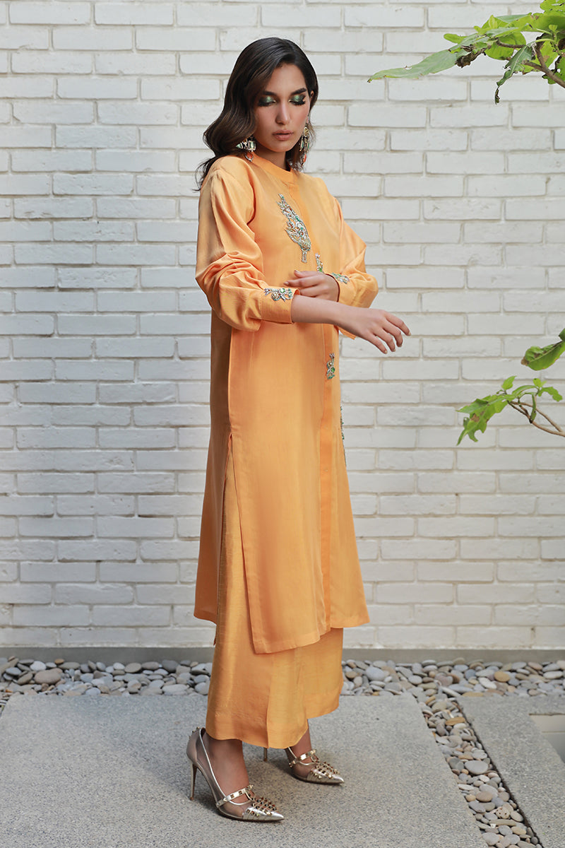 Wardha Saleem | Luxury Pret Traditional Wear | ARZA S Peach Cotton Silk