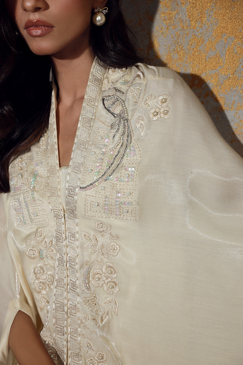 Wardha Saleem | Luxury Pret Fusion Wear | XARA M Ivory Lava Silk