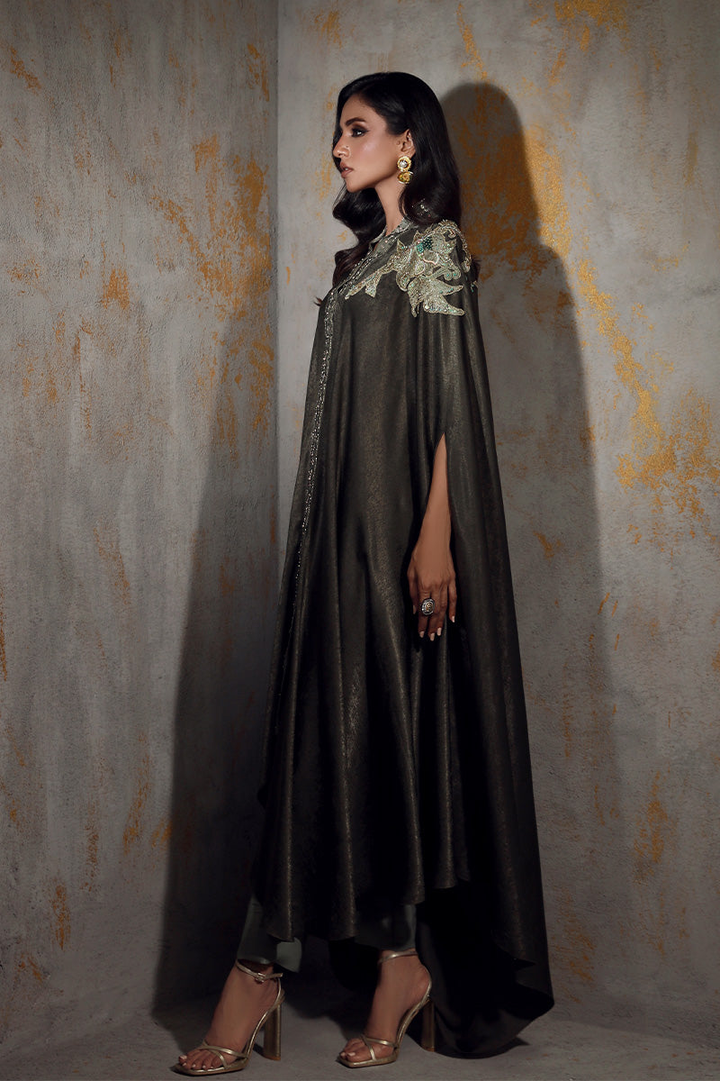 Wardha Saleem | Luxury Pret Fusion Wear | RIA XL Gray Silk