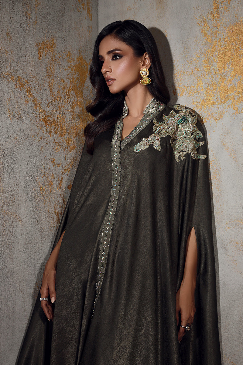 Wardha Saleem | Luxury Pret Fusion Wear | RIA L Gray Silk