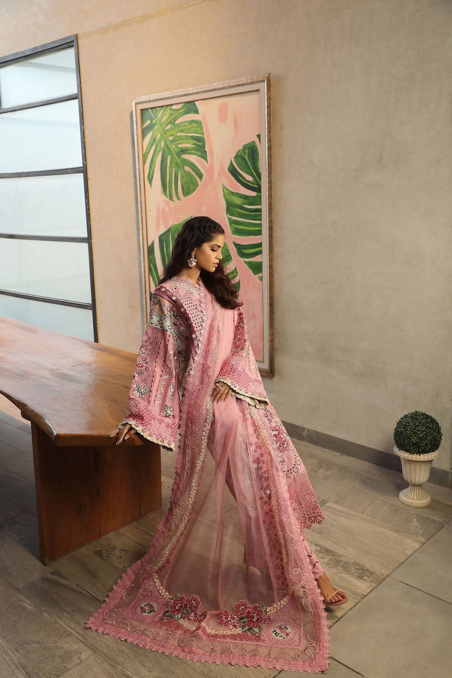 Maryam Hussain | Luxury Lawn 24 | CORAL - Pakistani Designer Dress - by Maryam Hussain | Type: Luxury - 100% Original at Saira Sultan