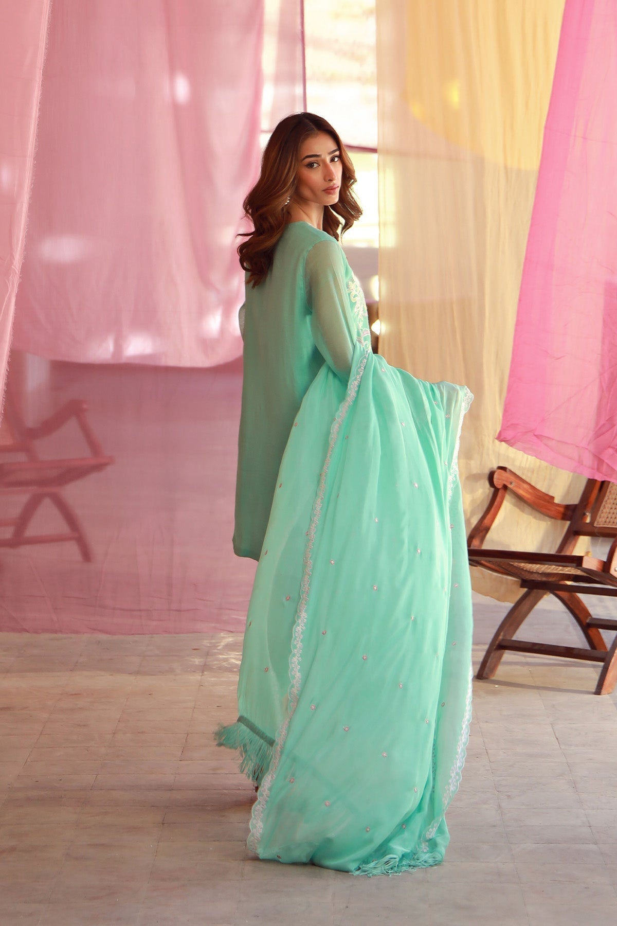 Sahar | Luxe Pret 25 | Mint Petal M Mint Green