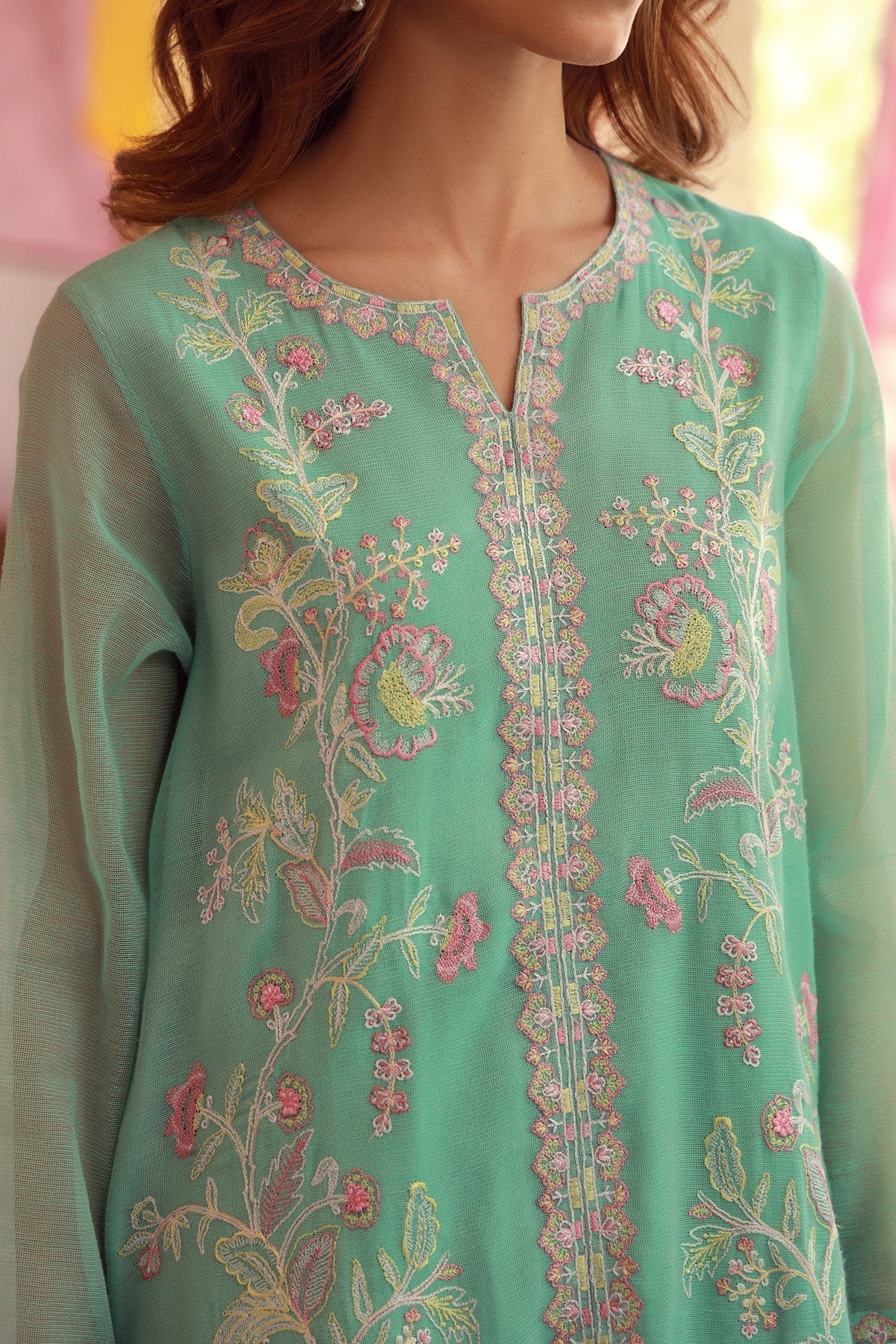Sahar | Luxe Pret 25 | Mint Petal L Mint Green