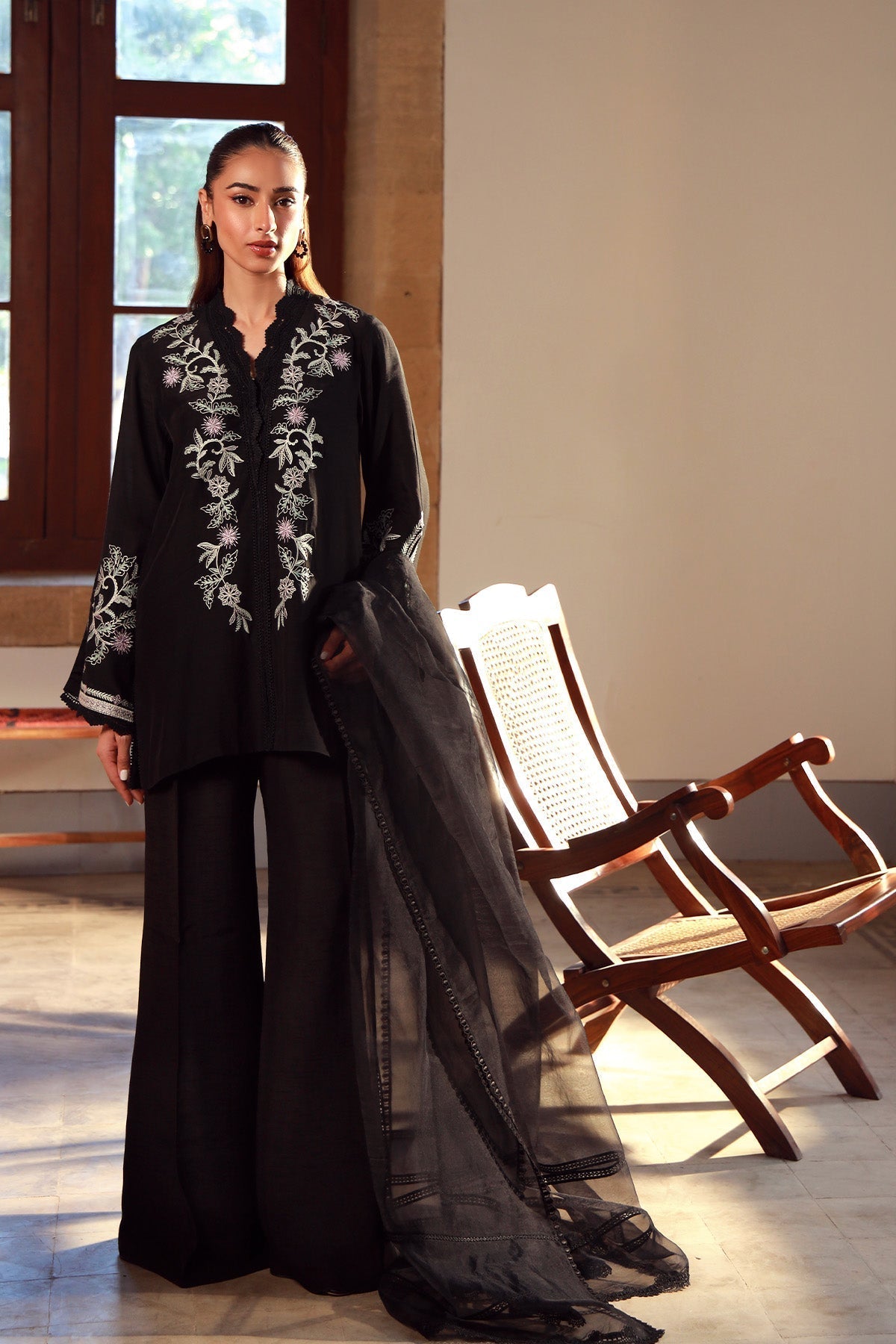 Sahar | Luxe Pret 25 | Midnight Muse S Black Raw Silk