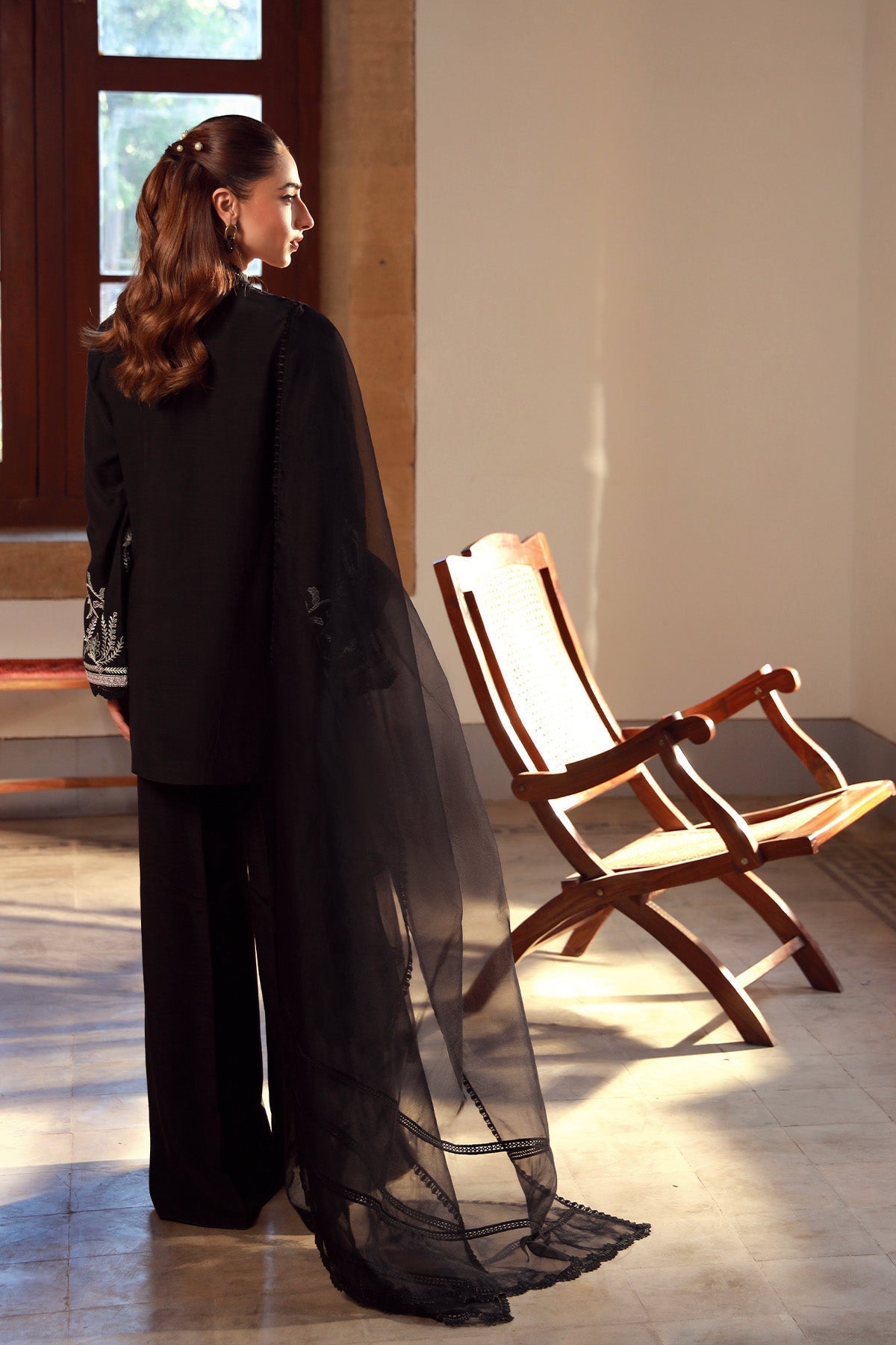 Sahar | Luxe Pret 25 | Midnight Muse M Black Raw Silk
