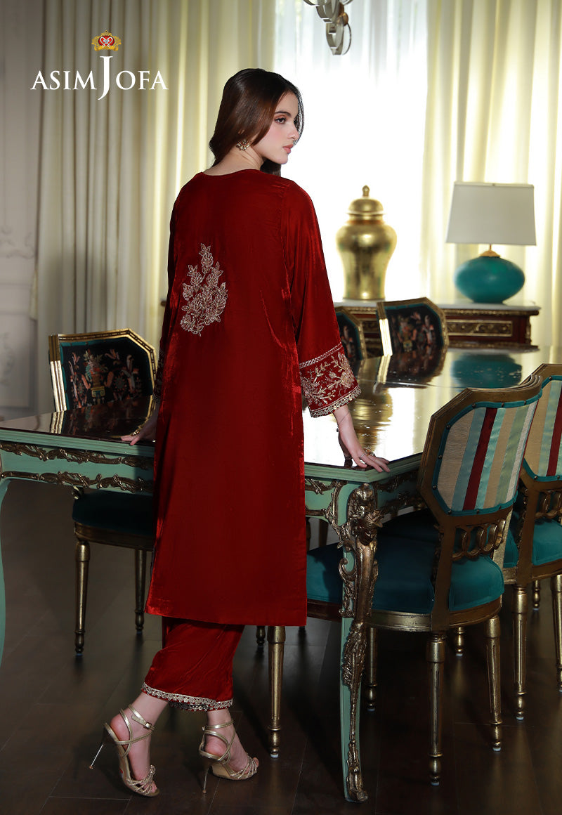 Asim Jofa | Velvet Edit | AJVG-08 M Maroon Velvet