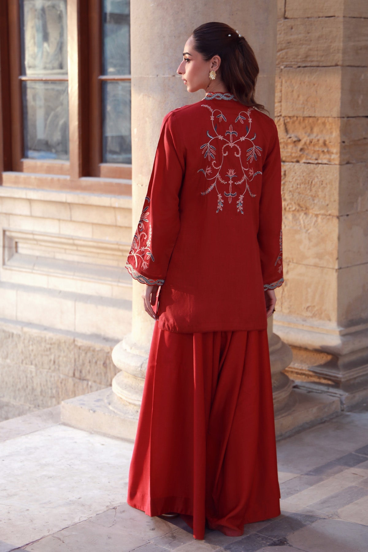 Sahar | Luxe Pret 25 | Crimson Garden M Red Raw Silk