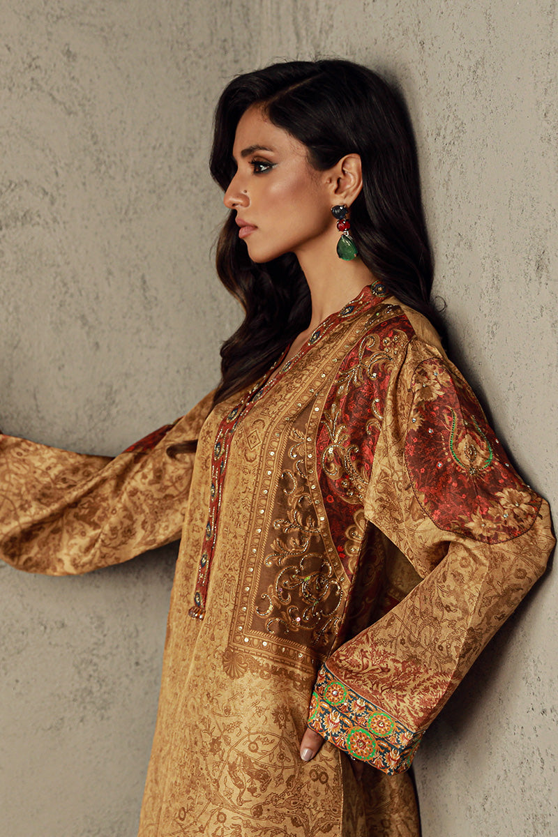 Wardha Saleem | Luxury Pret Traditional Wear | AYA L Gold Pure Raw Silk