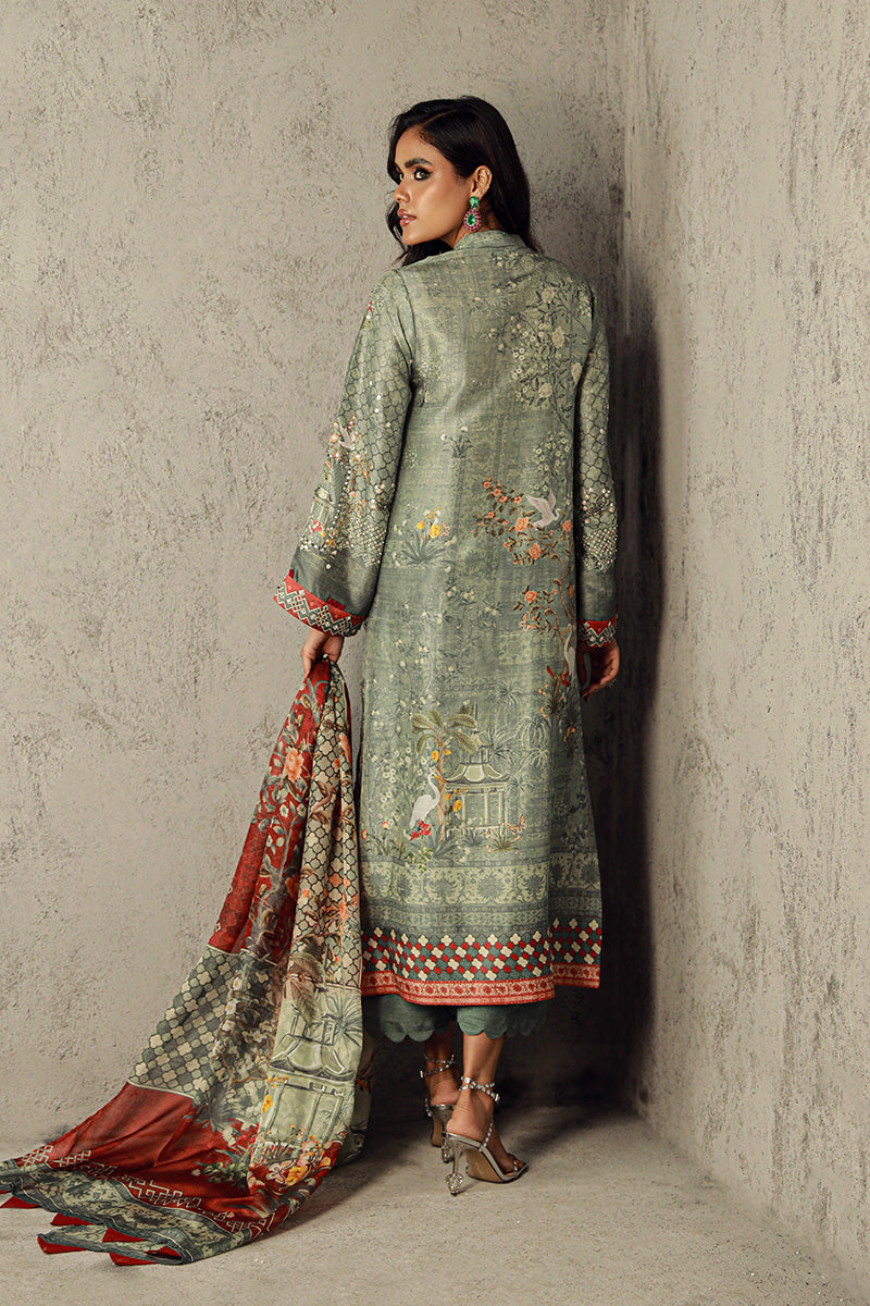 Wardha Saleem | Luxury Pret Traditional Wear | RIHAM S Pistachio Green Pure Raw Silk