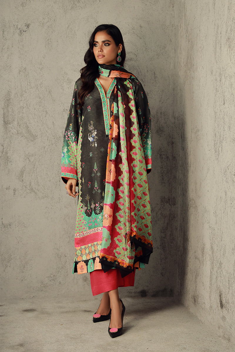 Wardha Saleem | Luxury Pret Traditional Wear | NAHA XL Black Pure Raw Silk