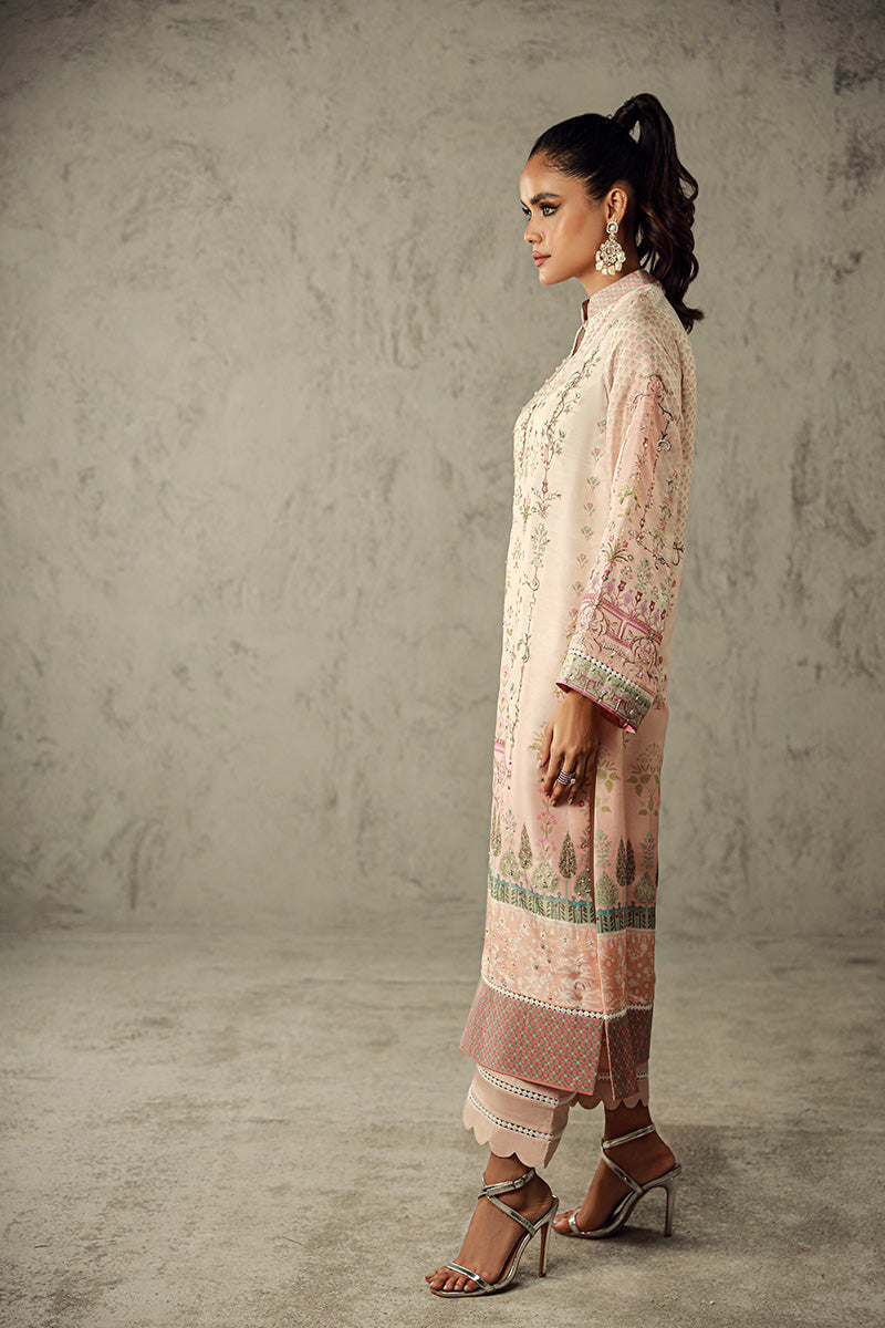 Wardha Saleem | Luxury Pret Traditional Wear | MANAL XL Beige Pure Raw Silk