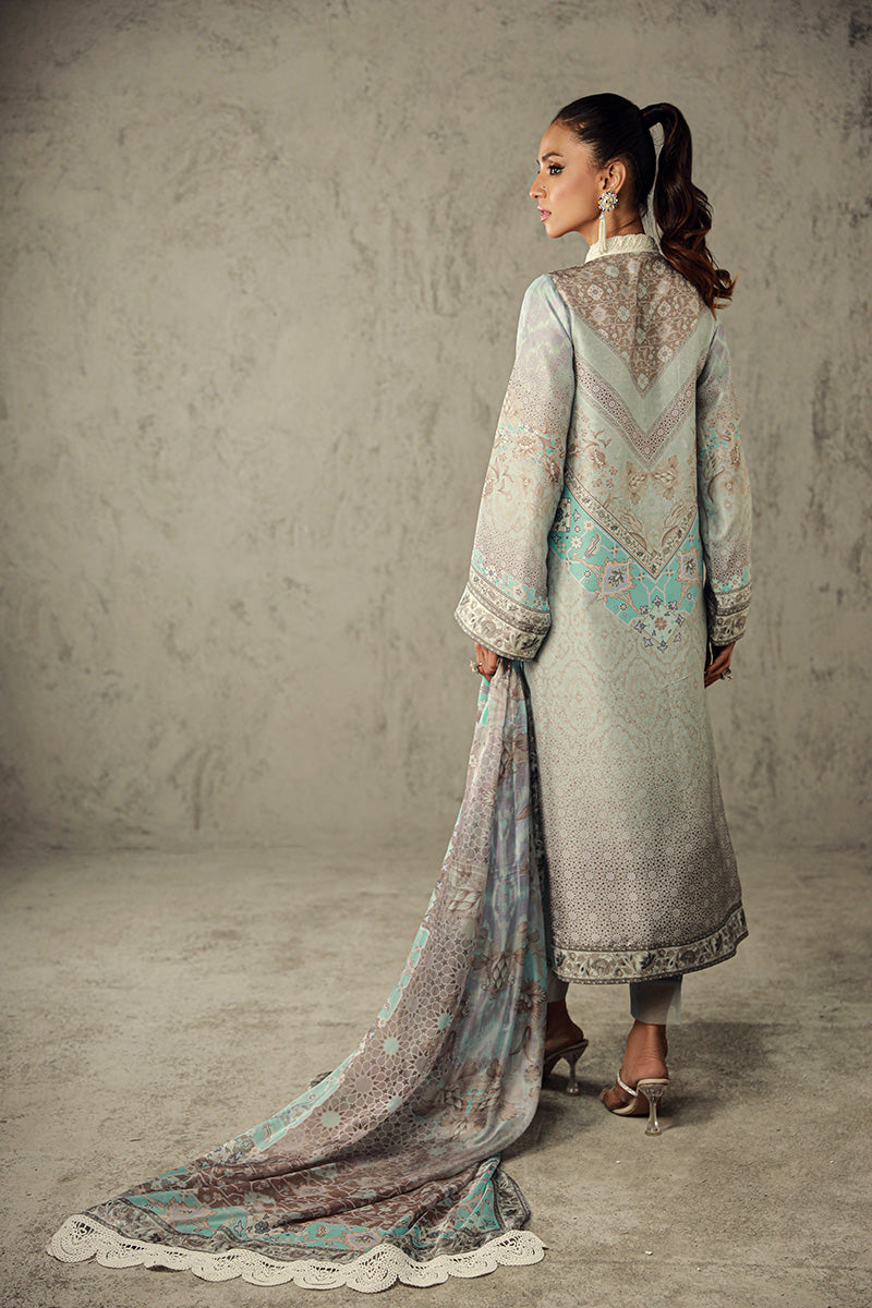 Wardha Saleem | Luxury Pret Traditional Wear | JANA S Gray Pure Raw Silk