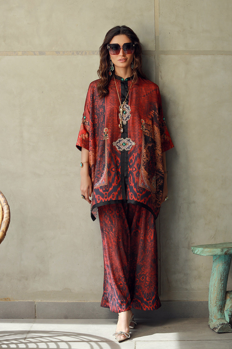 Wardha Saleem | Luxury Pret Fusion Wear | HAZEL (2PC) XS Rust Female