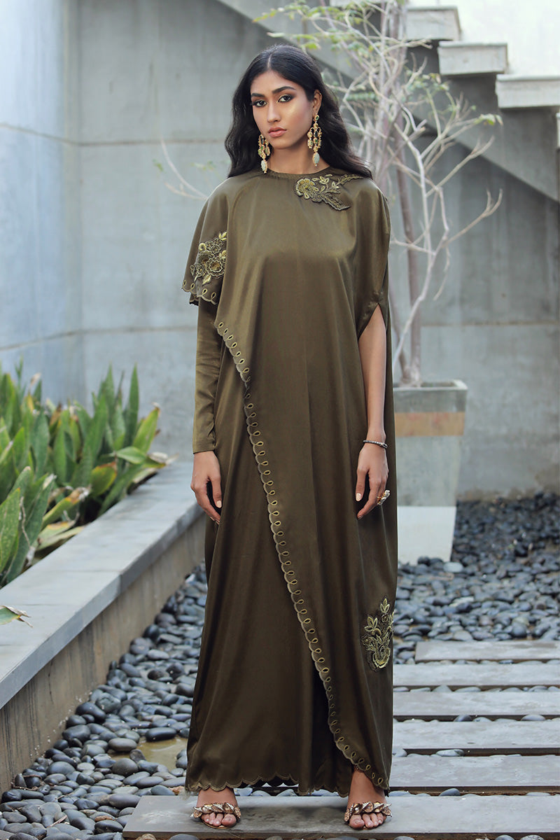 Wardha Saleem | Luxury Pret Fusion Wear | SAGE XS Sage Green Velvet Silk