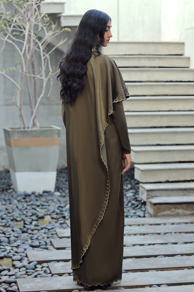 Wardha Saleem | Luxury Pret Fusion Wear | SAGE S Sage Green Velvet Silk
