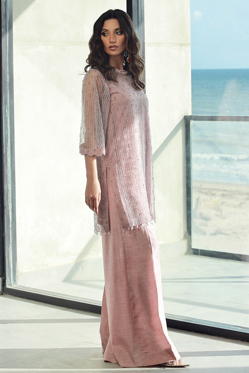 Wardha Saleem | Luxury Pret Fusion Wear | AVA (2PC) S Powder Pink Female