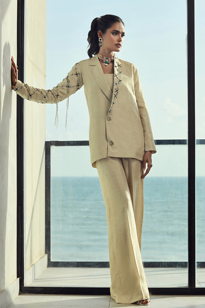 Wardha Saleem | Luxury Pret Fusion Wear | CLARA (2PC) XL Ivory Female