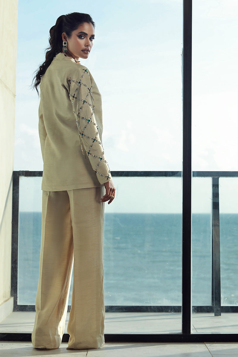 Wardha Saleem | Luxury Pret Fusion Wear | CLARA (2PC) S Ivory Female