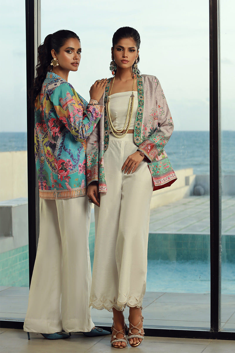 Wardha Saleem | Luxury Pret Fusion Wear | MINA S Multi Indian Raw Silk