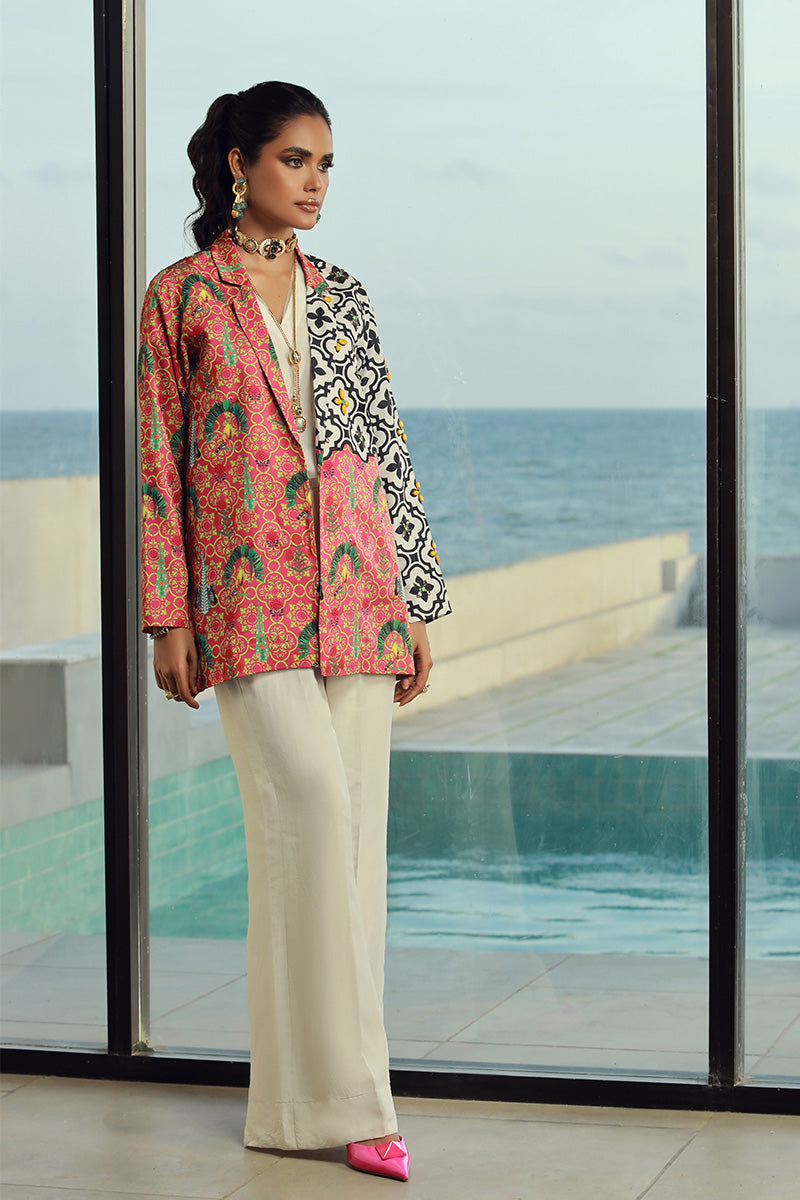 Wardha Saleem | Luxury Pret Fusion Wear | EZRA XS White Korean Silk