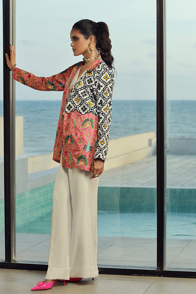 Wardha Saleem | Luxury Pret Fusion Wear | EZRA XL White Korean Silk