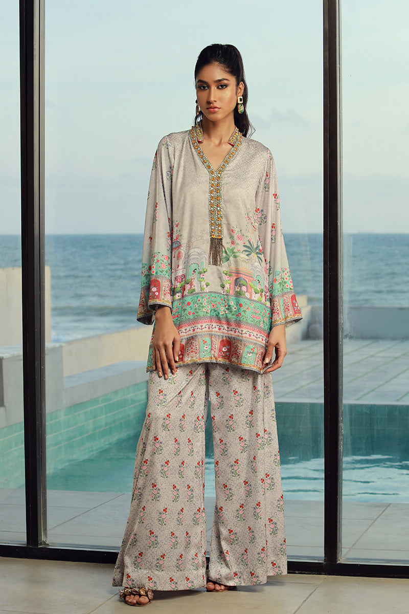 Wardha Saleem | Luxury Pret Fusion Wear | LILA (2PC) XS Light Gray Female