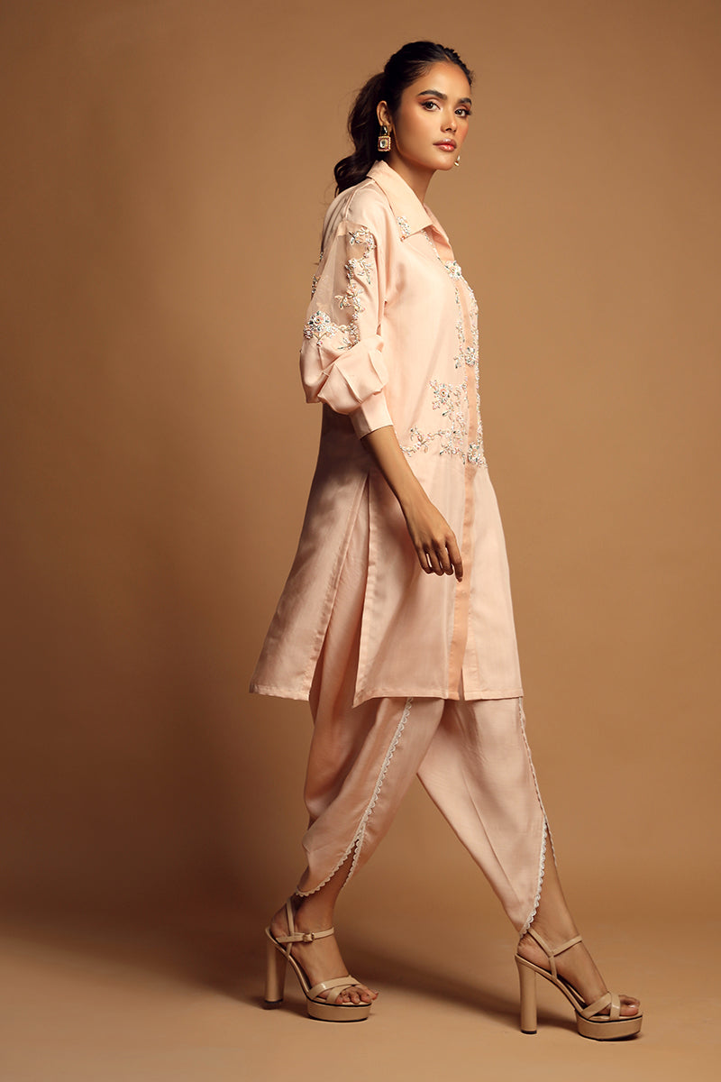 Wardha Saleem | Luxury Pret Traditional Wear | TERRA FORMAL (2PC) XL Peach Cotton Silk